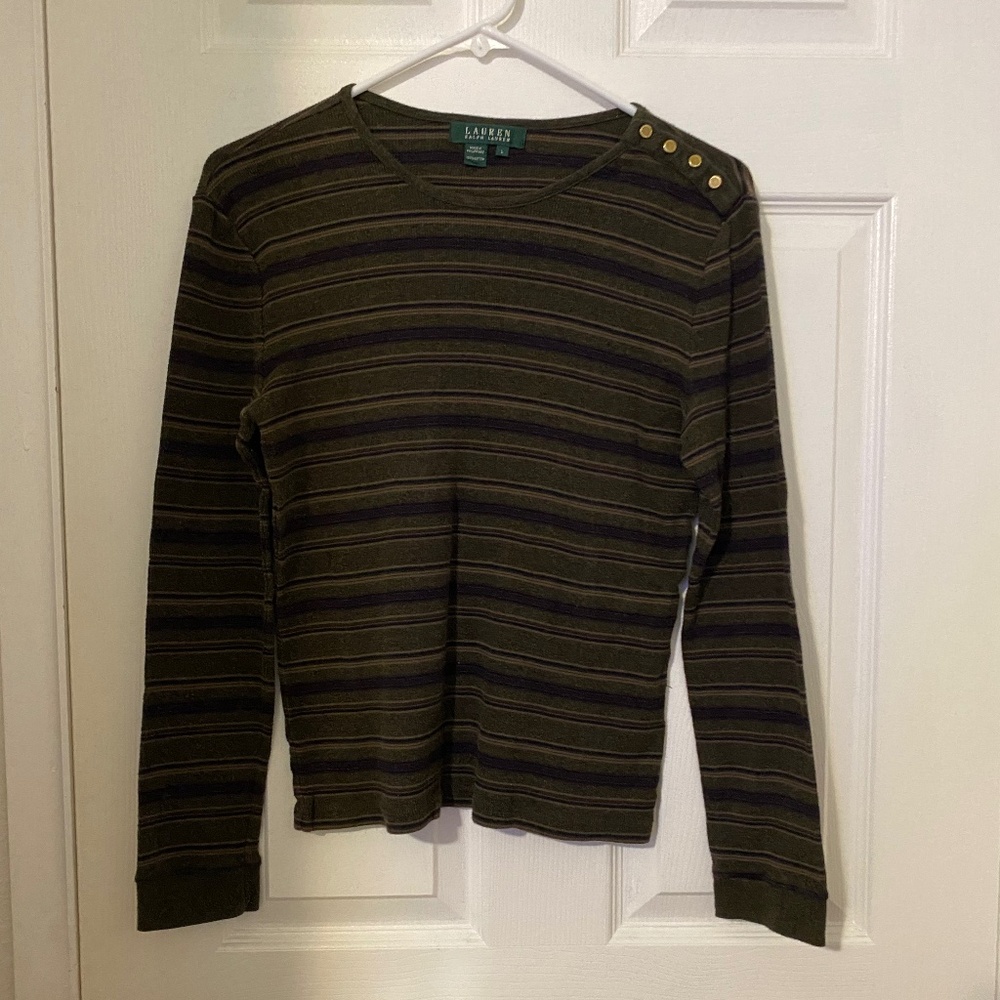 Ralph Lauren  Size L Women Striped Long Sleeves